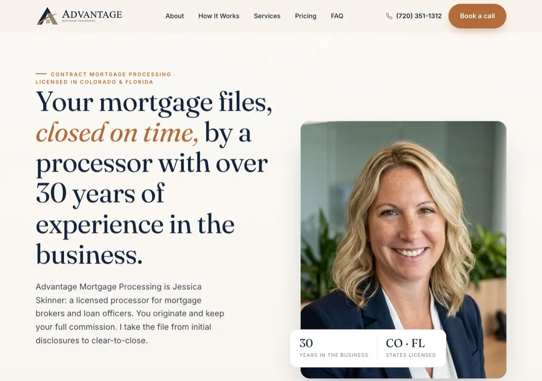 Advantage Mortgage website built by DV8 Web