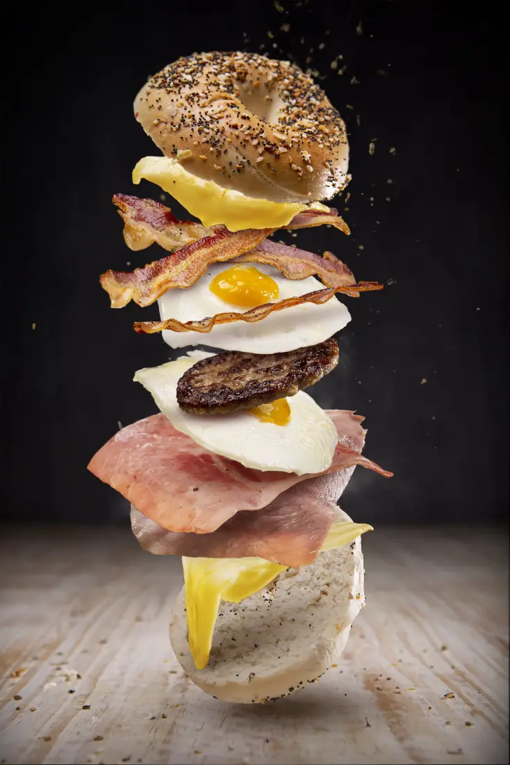 Floating bagel, commercial photography by Allen Velasquez