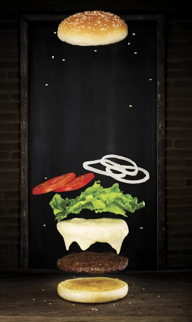 El Corral, burger campaign, commercial photography by Allen Velasquez